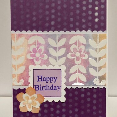 Purple Dots and Watercolor Resist Card