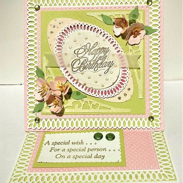 Green and Pink Easel Card 90
