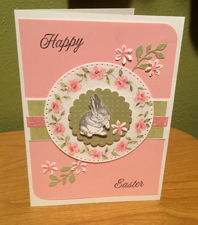 Pink Bunny Easter Card