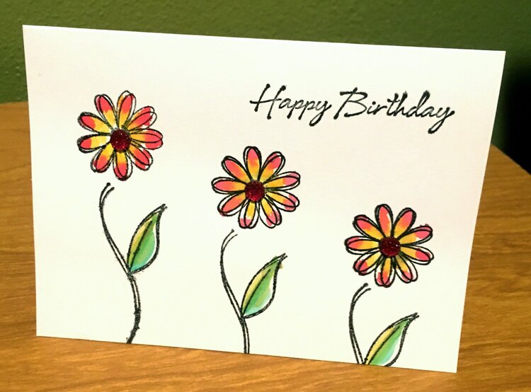 Three Tiered Flowers Card