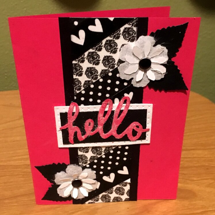 Red and Black Hello Card