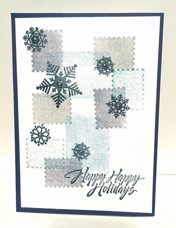 Stamped Blocks and Snowflakes Card