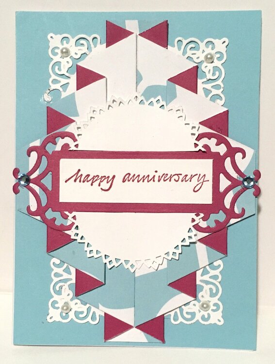 Pink and Blue Double Drapery Card