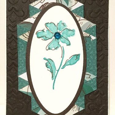 Brown and Turquoise Double Drapery Fold Card