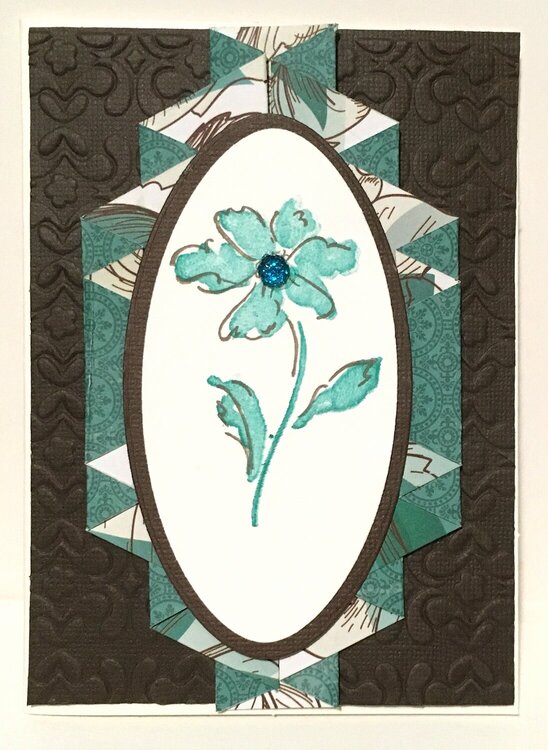 Brown and Turquoise Double Drapery Fold Card