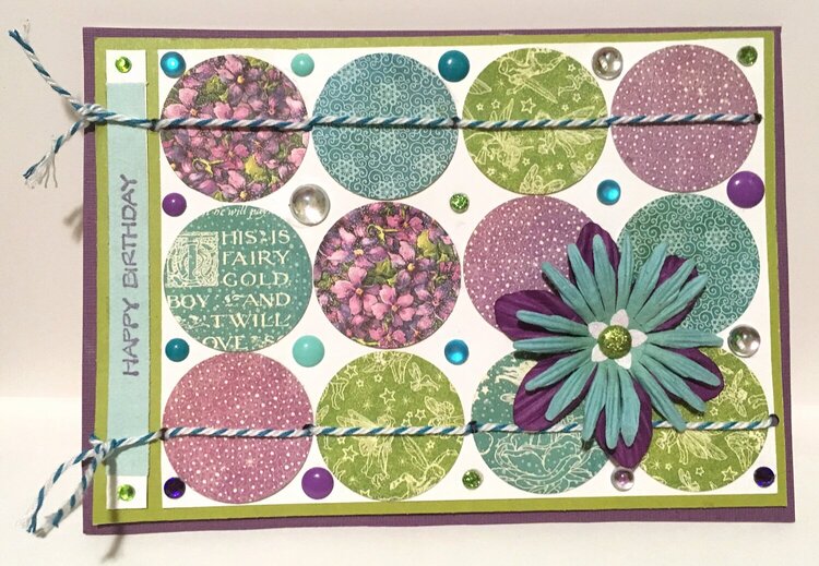 Purple, Green and Teal Circle Card