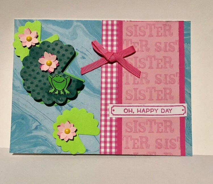 Lily Pad Sister Frog Card