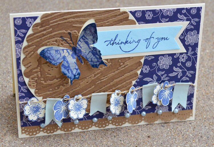 Blue Butterfly Banner Card