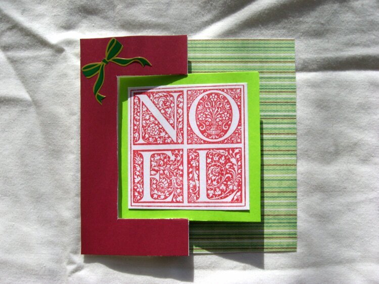 Noel Striped Christmas Card Flip Card