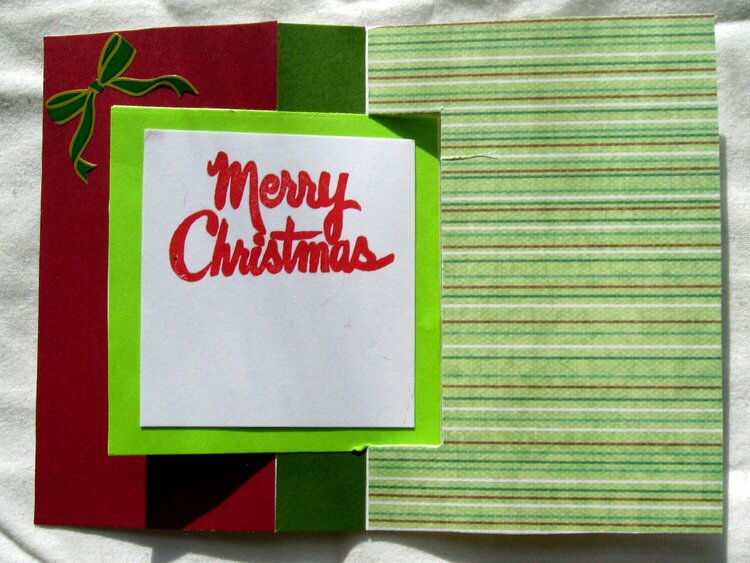 Noel Striped Christmas Flip Card Inside