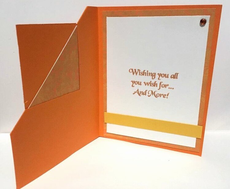 Orange Corner Flip Birthday Card  Inside View