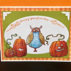 Owl and Pumpkins Card