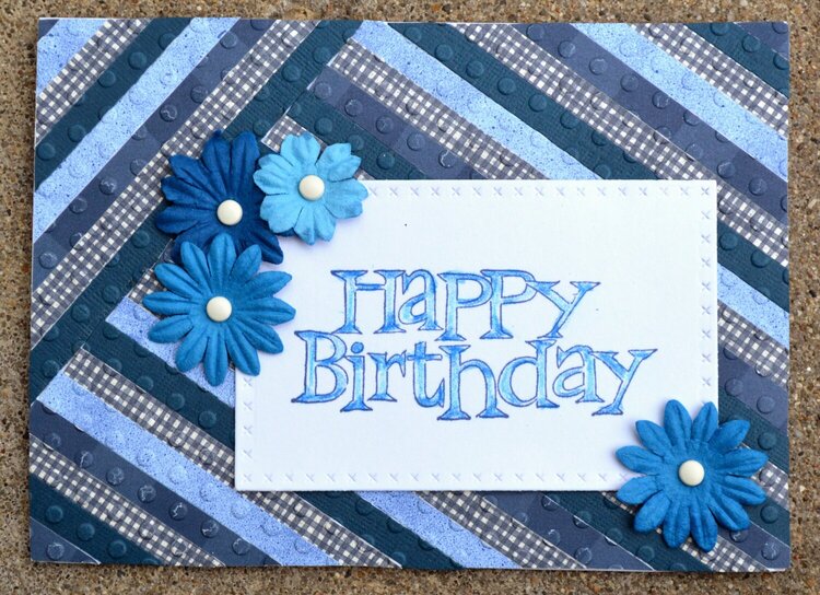 Blue Scrap Strips Card