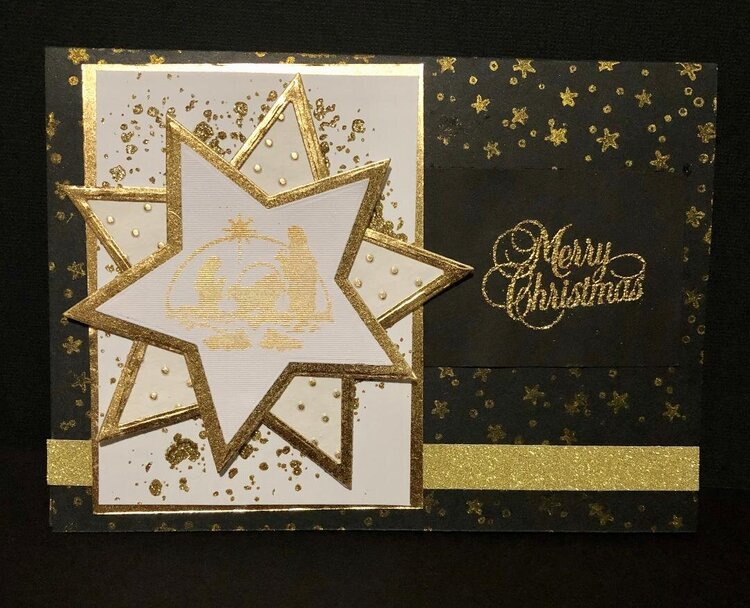 Black and Gold Star Christmas Card