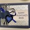 Blue And Silver Valentine Hearts Card Exterior
