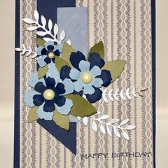 Three Blue Flowers HB Card