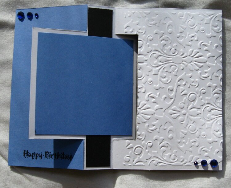 Blue Roses Birthday Flip Card Inside... unfinished
