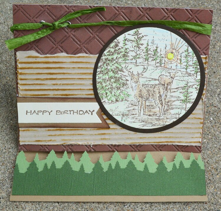 Happy Birthday with Deer Easel Fold Card