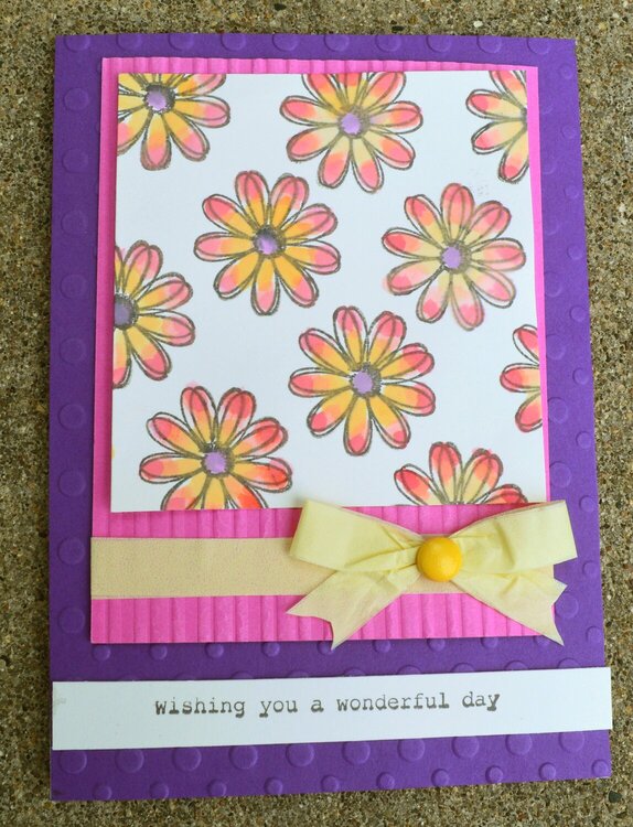 Pink, Purple and Yellow Birthday Card