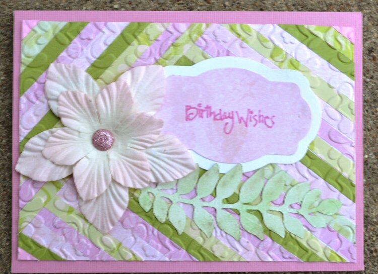 Pink and Green Scrap Strips Card