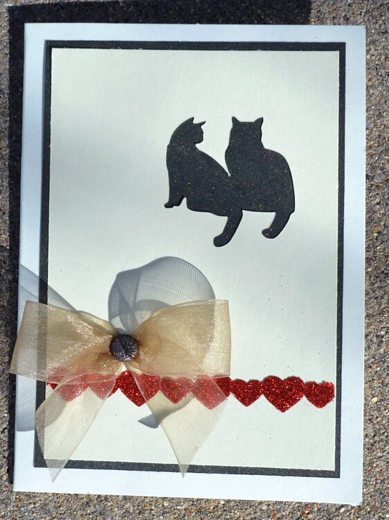 Cat Silhouette Valentines Card
