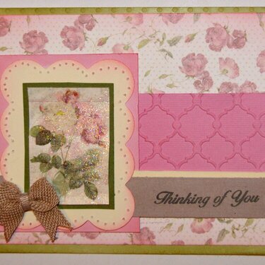 Thinking of You Card with Burlap Ribbon