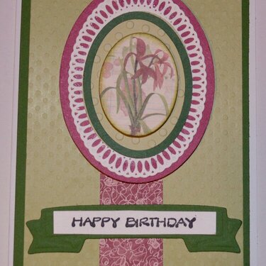 Oval Happy Birthday Botanical Card