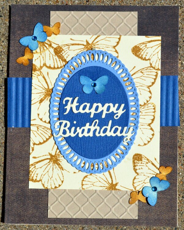 Blue and Brown Butterfly Card