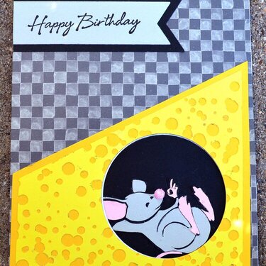 Cheese and Mouse Happy Birthday Card