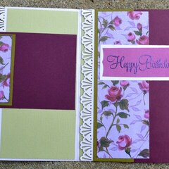Tri Fold Purple and Green Roses Card