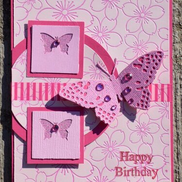 Pink Buttterflies Card
