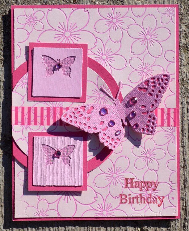 Pink Buttterflies Card