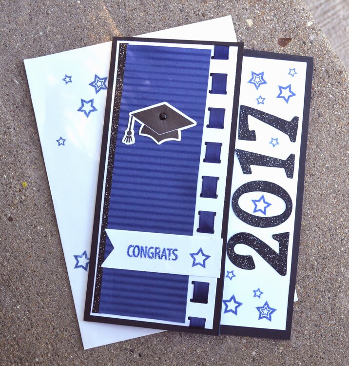 2017 Star and Glitter Graduation Card