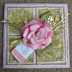 Pink Rose Wedding Card/Box Project - Card Front