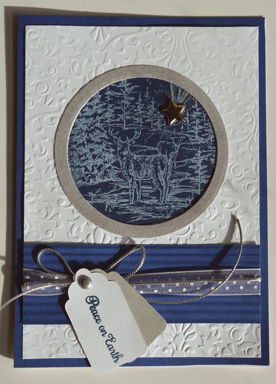Blue and White Deer Tag Card