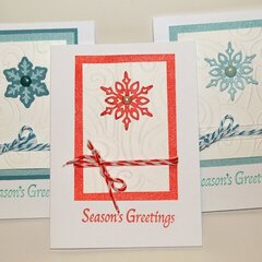 Three Snowflake and Twine Cards