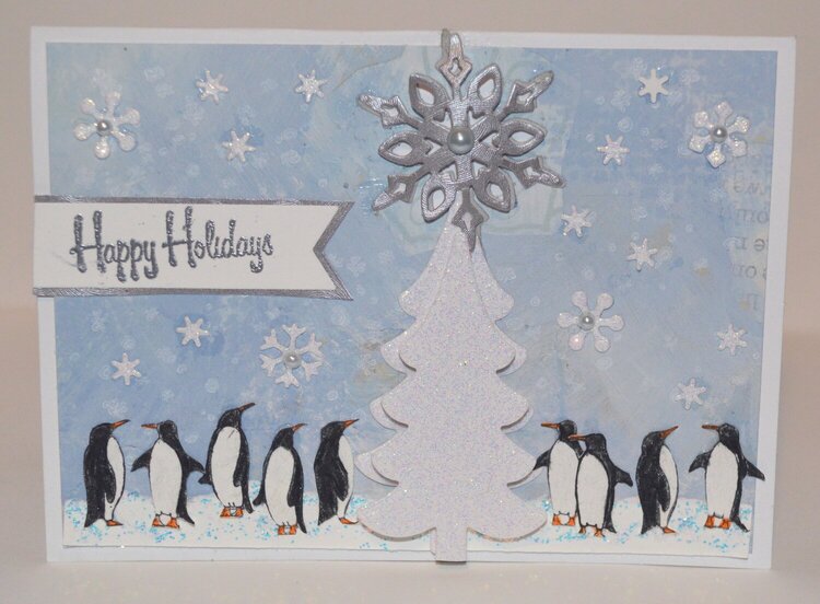 Penguin Holiday Party Card