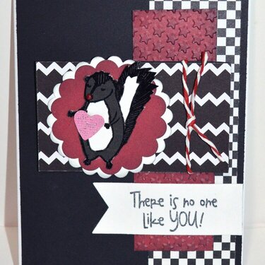 Black and Red Skunk Valentine Card