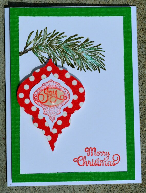 Merry Christmas Joy Ornament Card