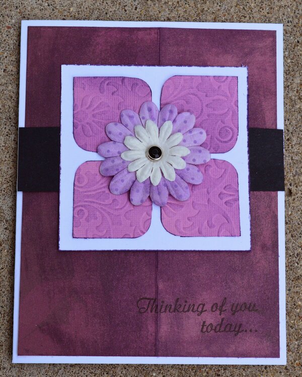 Purple Flower Inked Card