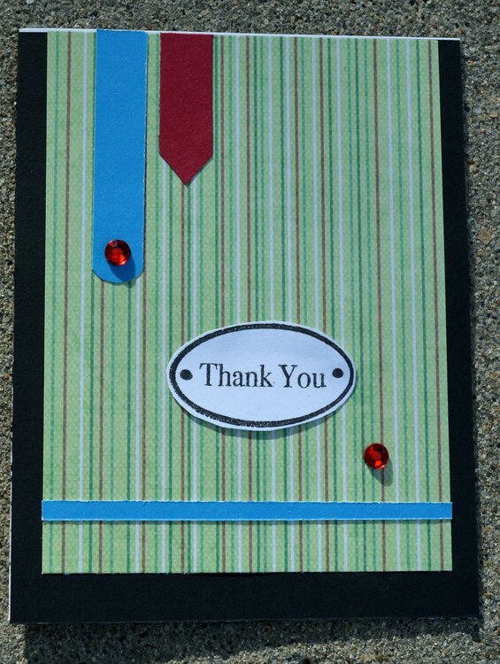 Striped Banner Thank You Card