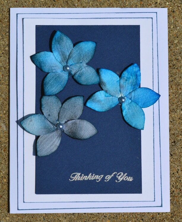 Three Blue Flowers Card