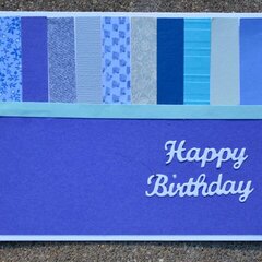 Happy Birthday Blue Strips Card