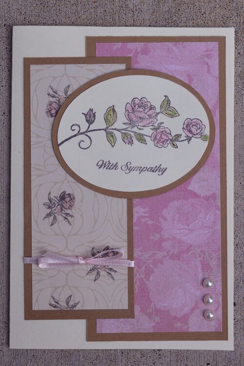 Pink Roses Sympathy Card