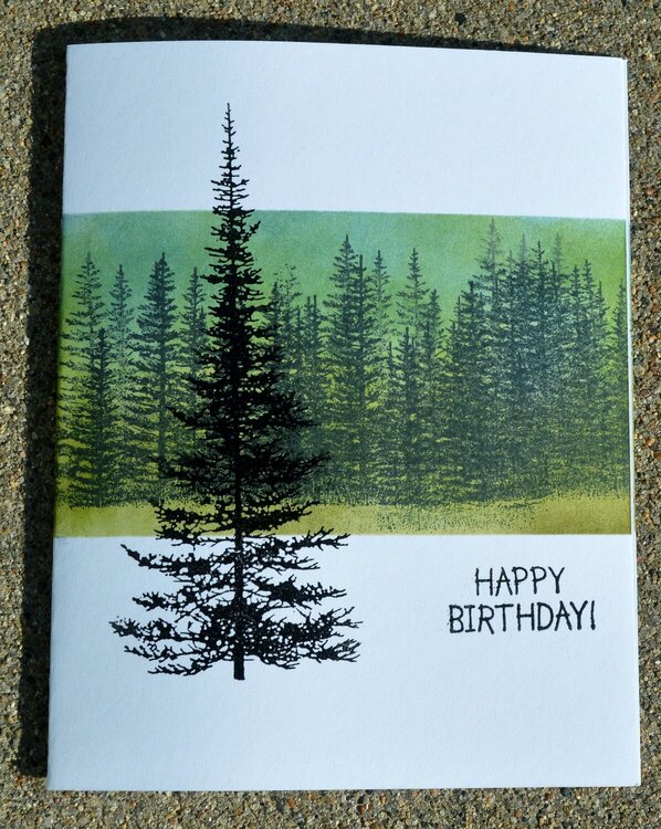 Tall Pine Masked Happy Birthday Card