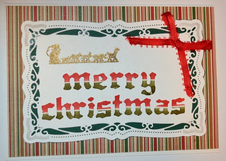 Inked Merry Christmas Sentiment card