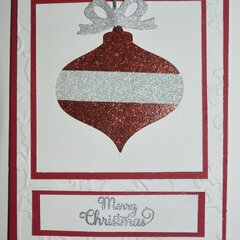 Red and Silver Christmas Ornament Card