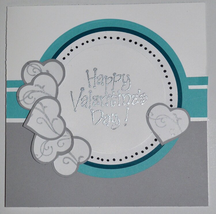 Happy Valentine&#039;s Circle and Hearts Card