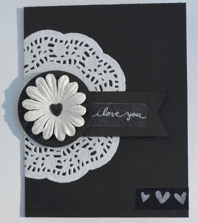Black and White I Love You Card