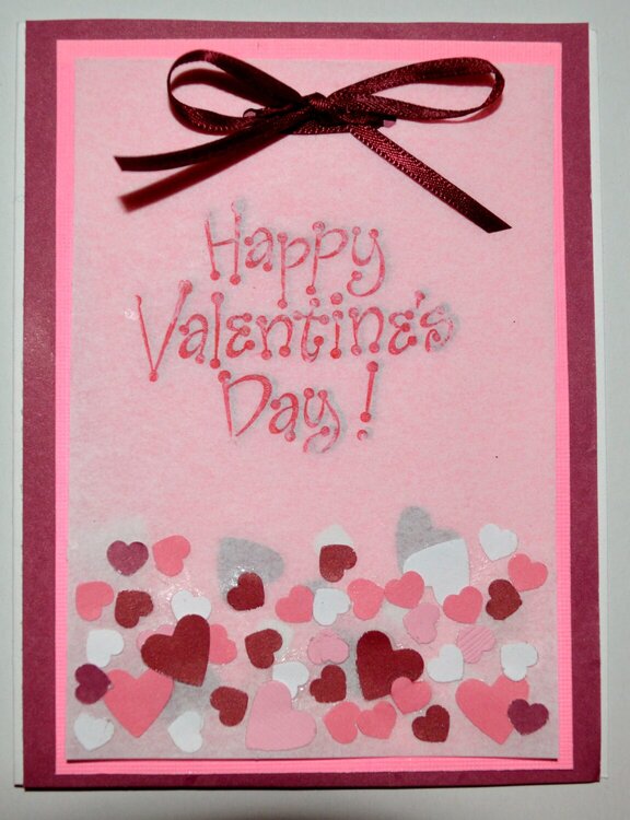 Vellum and Hearts Valentine Card